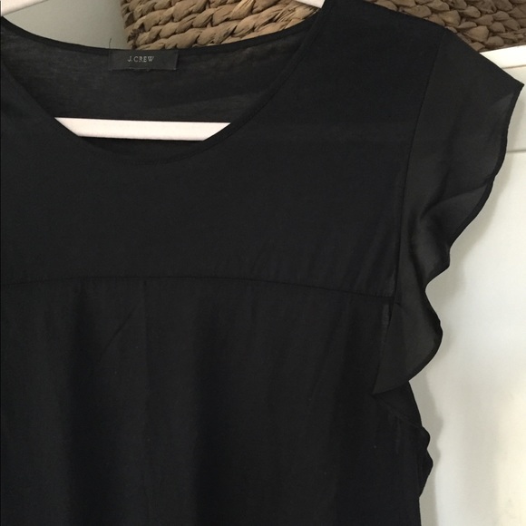 Pretty JCREW black ruffle sleeveless summer top M - Picture 6 of 10